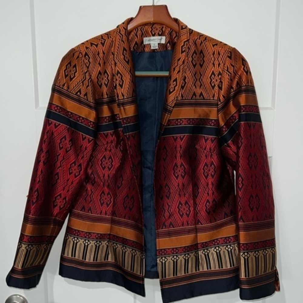 Coldwater Creek Aztec Print Blazer Sz 10
